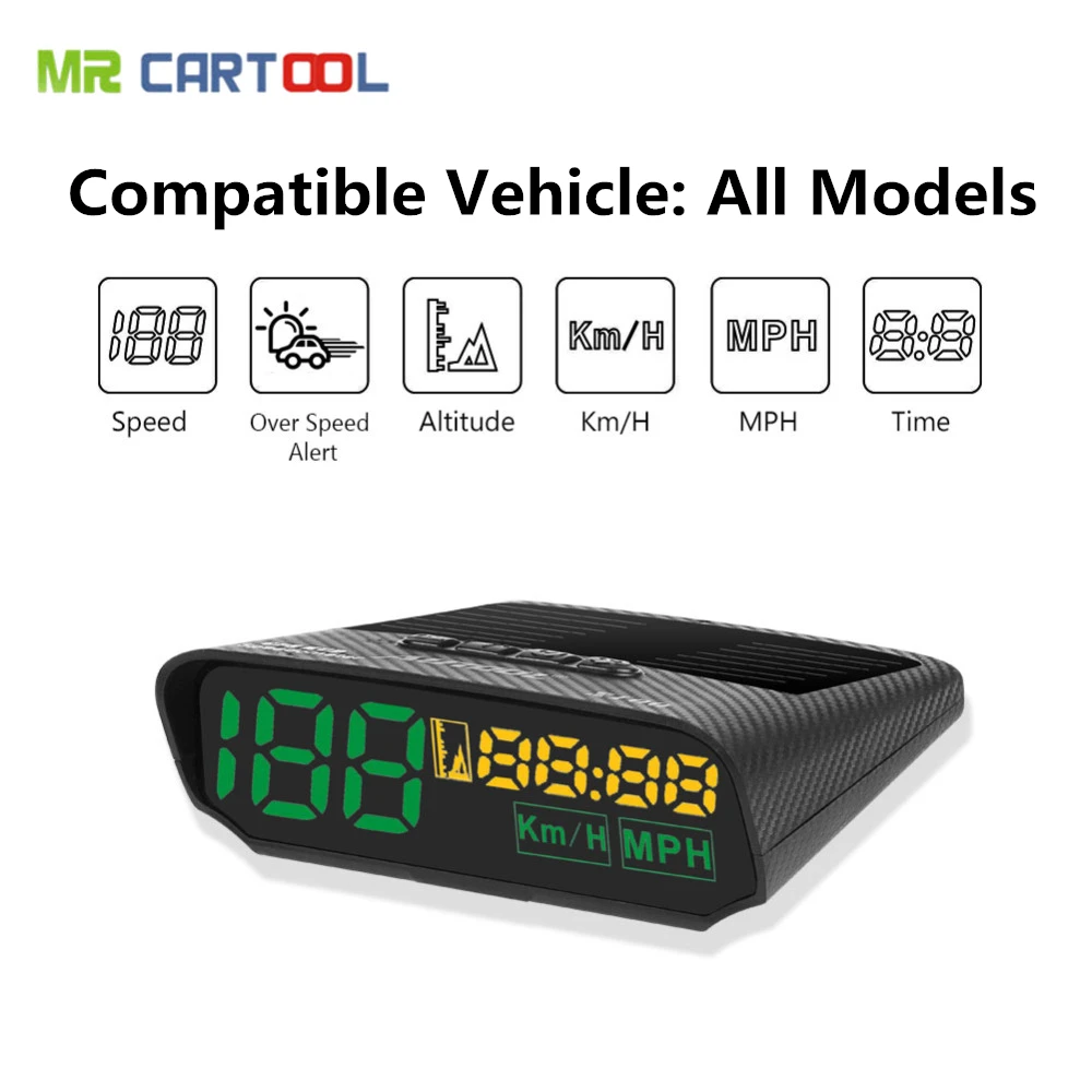 

AUT00L X100S OBD2 Display Speedmeter GPS KM/H MPH Head Up Display Car Hud Projector On The Windshield Digital Altitude Solar