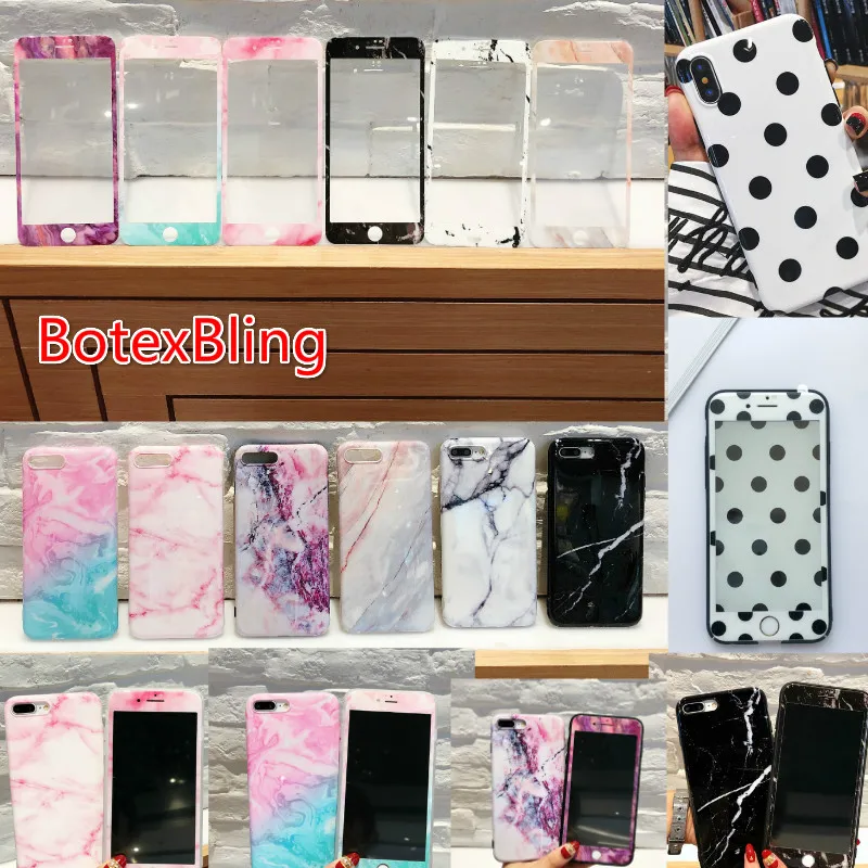 

Luxury marble simple wave point IMD phone case for iphone X film 7 7plus 8 8plus 6s plus 6plus full cover front protective film