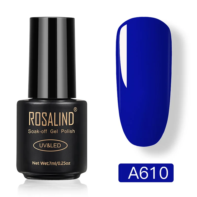 Rosalind nails 7 мл неоновый Гель-лак Гибридный яркий для дизайна ногтей Полупостоянный УФ-лампа основа грунтовка Гель-лак es Гель-лак для ногтей - Цвет: RAA610