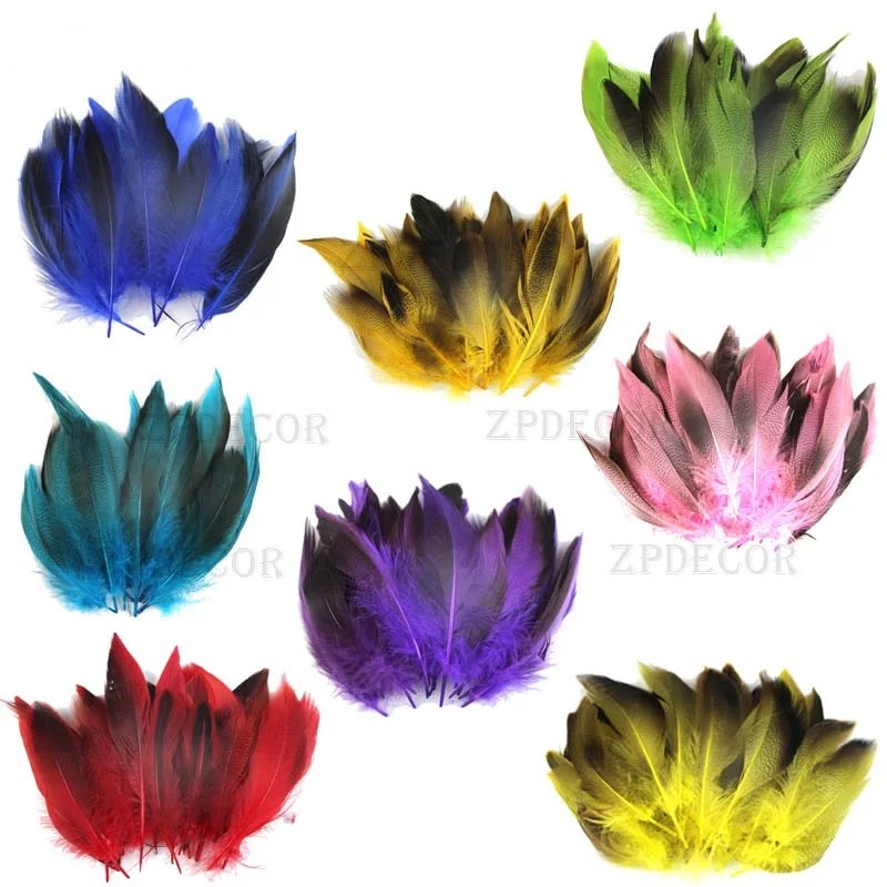 

50 pieces 4~6 Inch 10~15 CM Blue and white duck feather diy decoration