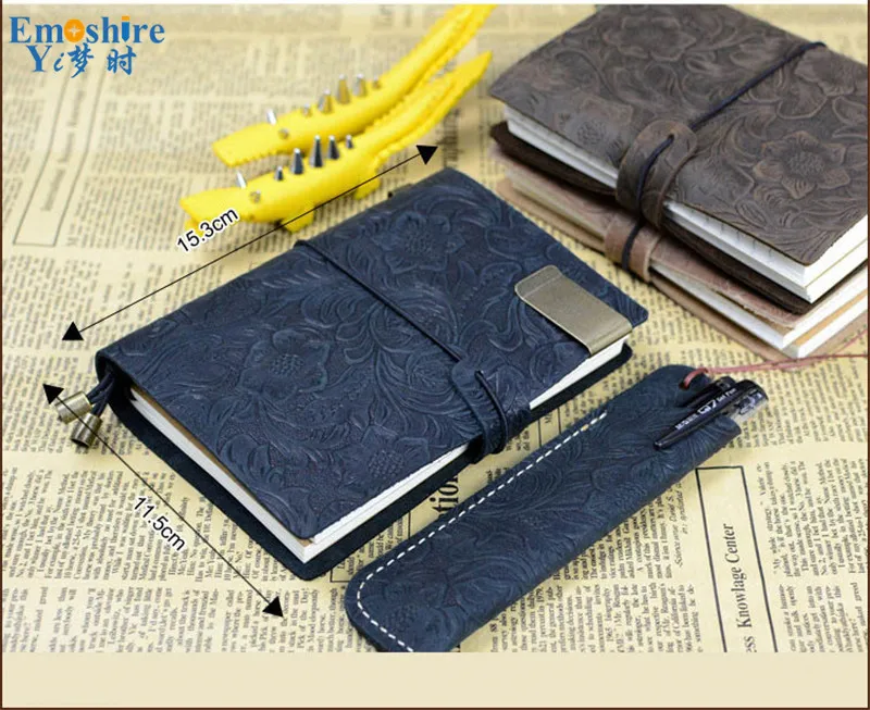 Emoshire Tied the rope travel Notepad custom handmade leather leather notebook retro European-style diary gift (10)