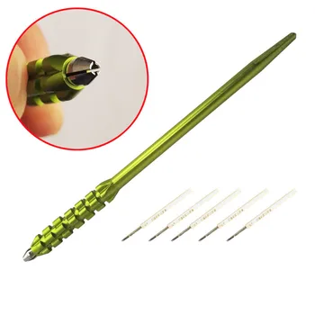 

Microblading Permanent Makeup Manual Tattoo Tebori Pen Holder +5pcs 5 Round Blades Needles