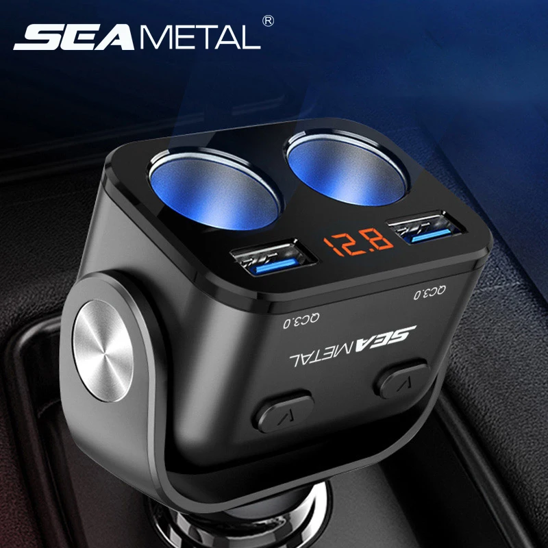 

Car Cigarette Lighter Socket Splitter Charger Dual USB QC 3.0 Quick Charge 12V Auto Cigarette Lighter Sockets Power Adapter Plug