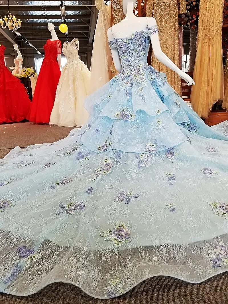 LS00344 Blue evening dress long sweetheart ball gown corset back off the shoulder abendkleider prom dresses real photos LS00344 Blue evening dress long sweetheart ball gown corset back off the shoulder abendkleider prom dresses real photos