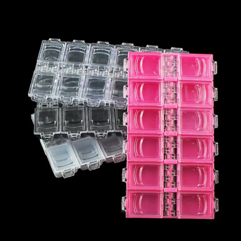 12 Grid Nail Art Storage Box Rhinestone Bead Acrylic Crystal Gem