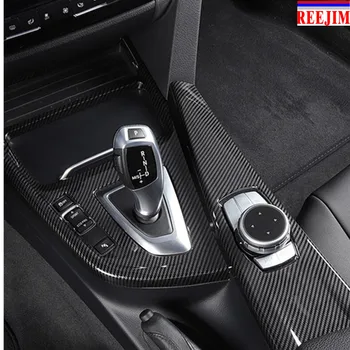 

REEJIM Carbon Fiber Trim Gear Cover Sticker Interior Center Console Trim For BMW 3 Series 316i 318i 320i 328i F30 3GT F34 13-17