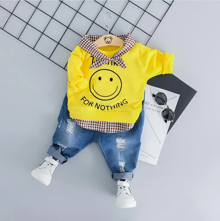

ZWXLHH 2019 New Style Baby Boys Girls Clothing Sets Toddler Infant Clothes Sets Children Kids Shirt jeans Casual Suit