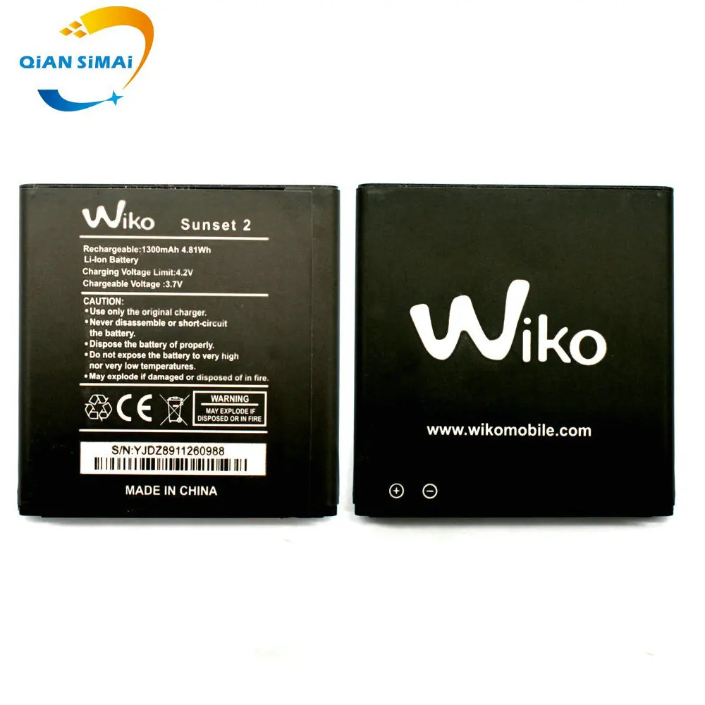 Новый оригинальный высококачественный аккумулятор 3 7 в 1300 мАч Wiko Sunset 2 для