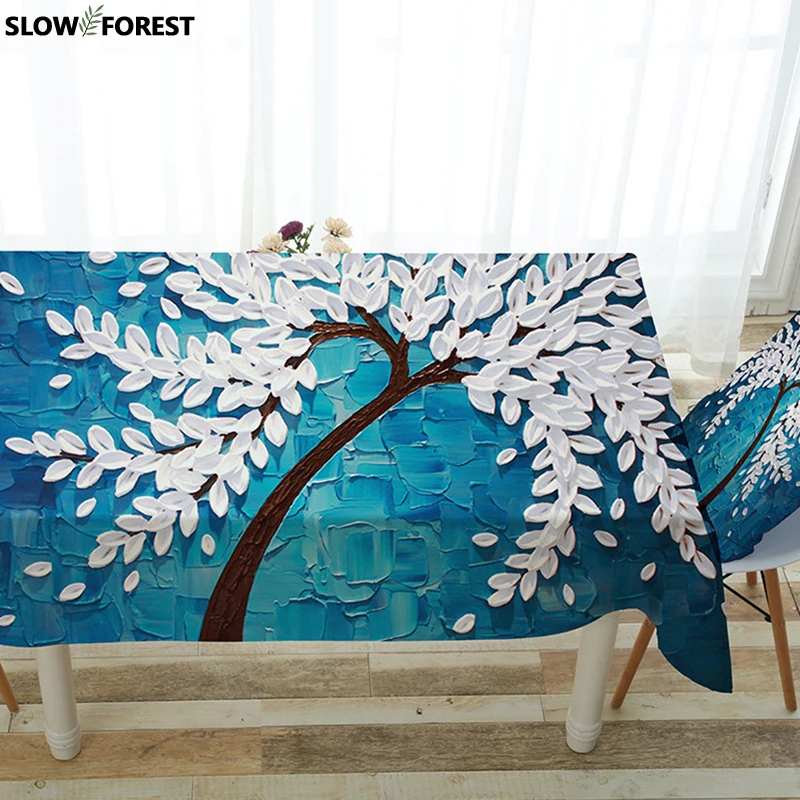 

Slow Forest 3D Simple Table Cloth Household Waterproof and Oil Proof Tablecloth Art Product Printing Table Cover 5 Sizes