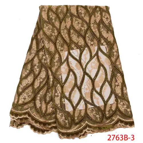 Африканская кружевная ткань, Высококачественная бархатная Тюлевая кружевная ткань, французская чистая кружевная ткань с камнями для вечернего платья KS2763B-1 - Цвет: Picture 3