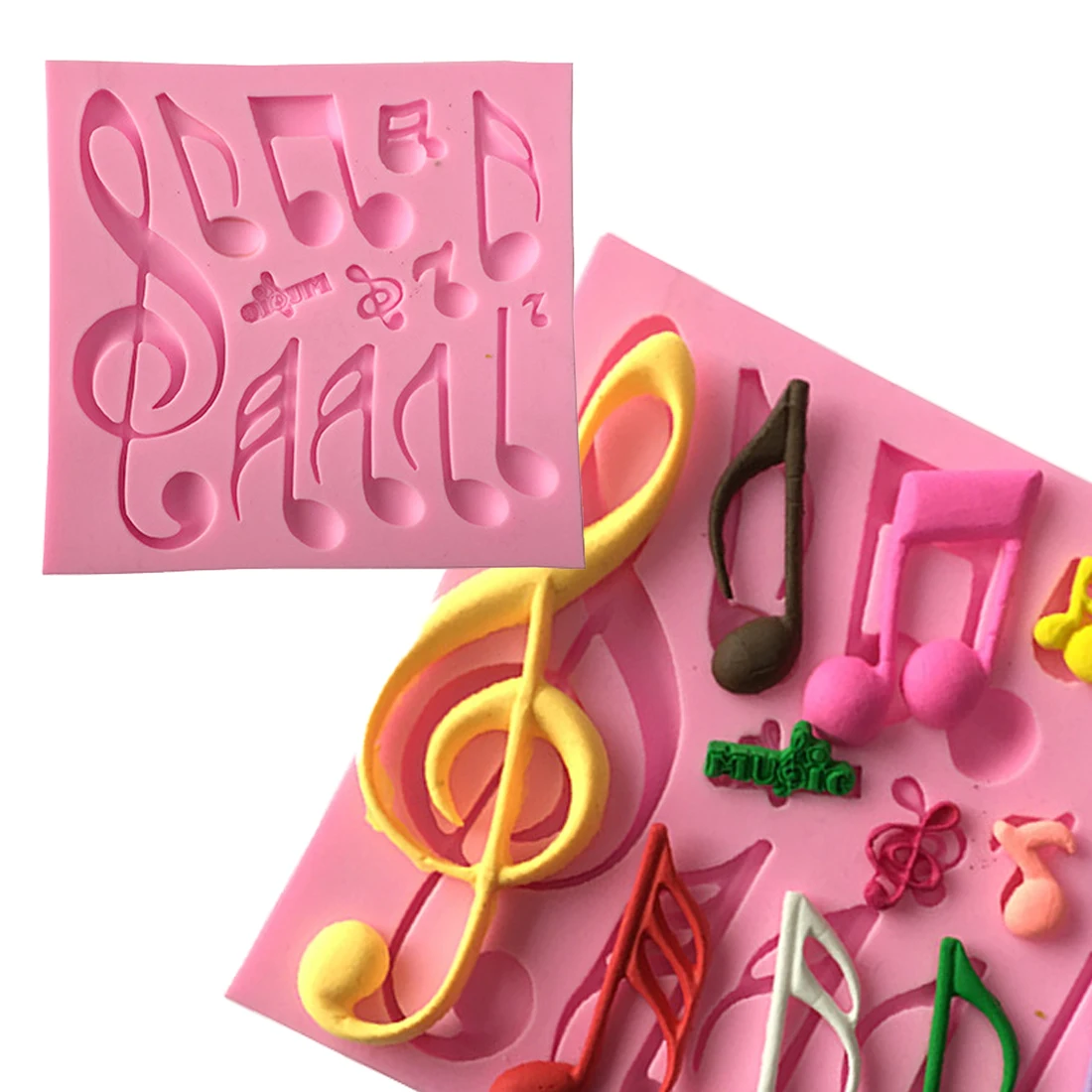 

Useful Music Notes Shape Silicone Mold For Fondant Cake Mold Bakware Tools Soap Mold Sugar Tool Pastry baking Tools 11.5*11*1cm