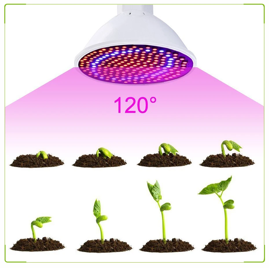 Phytolamp полный спектр E27 Светодиодная лампа для выращивания растений с питанием от источника 54/72/200 СИД свет для выращивания растений в светло-красный синий светодиод для красивыми растениями цветком роста лампы