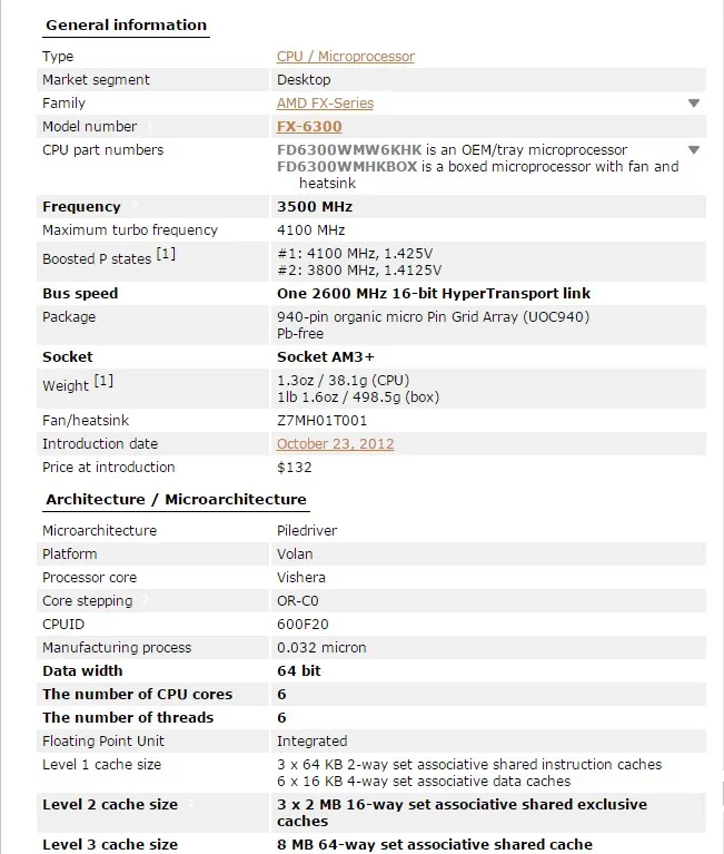 Процессор AMD FX-Series FX 6300 cpu Socket AM3+ 95W 3,5 GHz 8MB 940-pin шестиядерный процессор для настольных ПК процессор amd socket am3