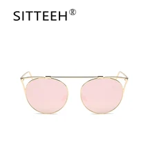 SITTEEH gafas de Sol Del metal del ojo de gato gafas de sol para mujer gafas de sol oculos lunette de soleil feminino mujer SI523