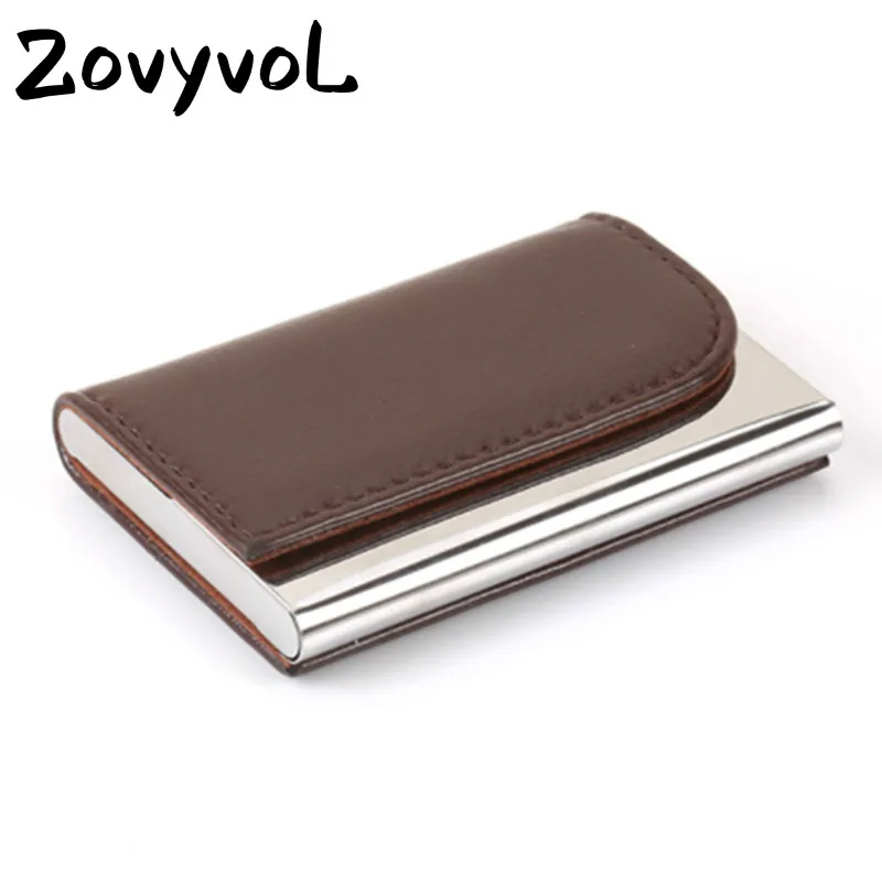 

ZOVYVOL 2019 Business ID Credit Card Holder Big Capacity Name card wallet Bank Card Package Solid Steel Card Box Case women men
