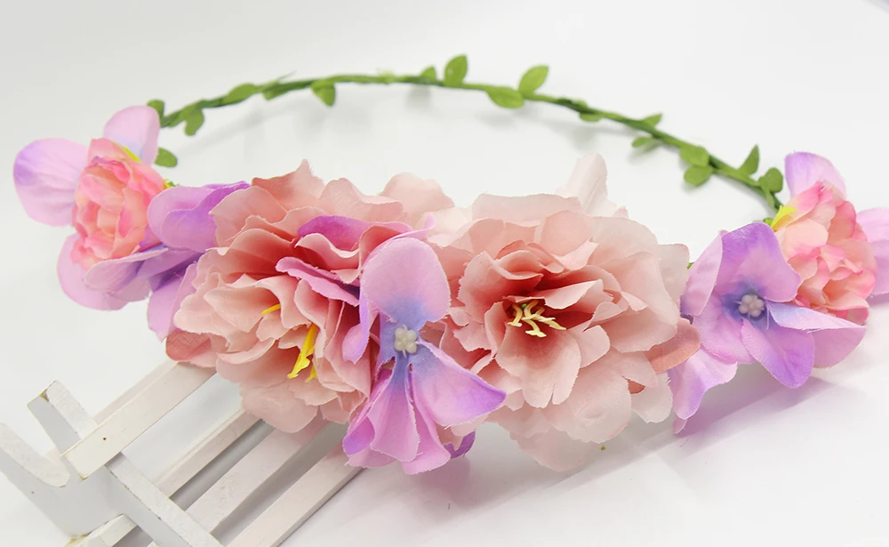 2016 Hot selling Hair Crown Bracelet Head Wreath Bridal Headpiece Wedding Holiday Flower Headband font b