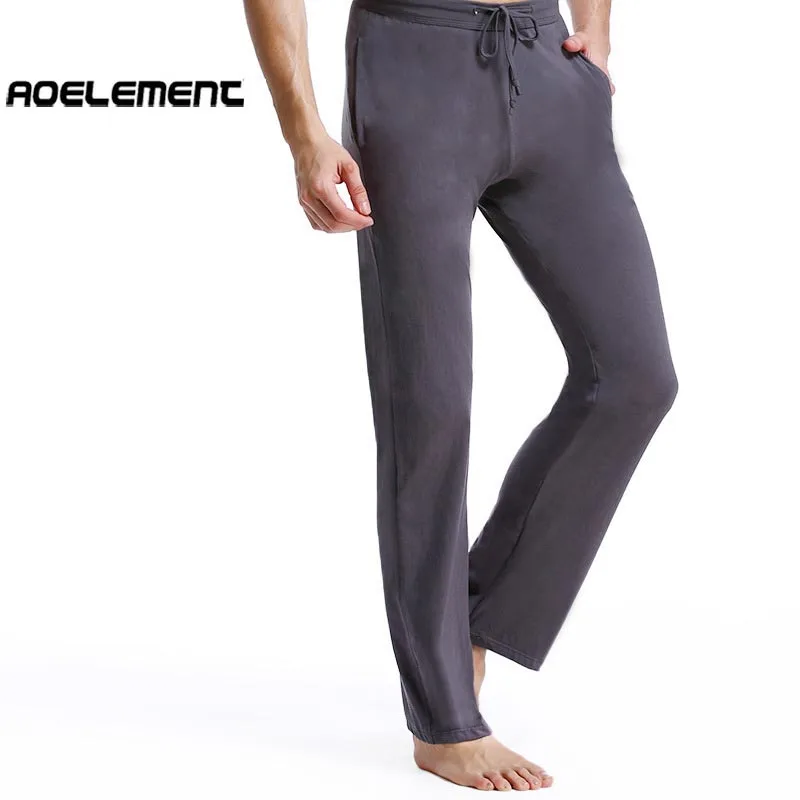 

Spring men's cotton pajama pants solid color thin section Slim men's home pants large size long sleepwear bottoms