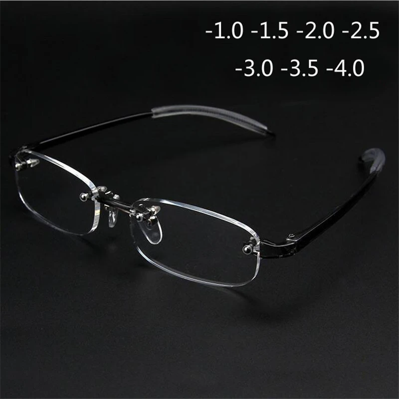 

New Frameless myopic glasses Frame Eyeglasses Men Women Rimless Super Light Frame Myopia Glasses 100 ~ 400 degrees