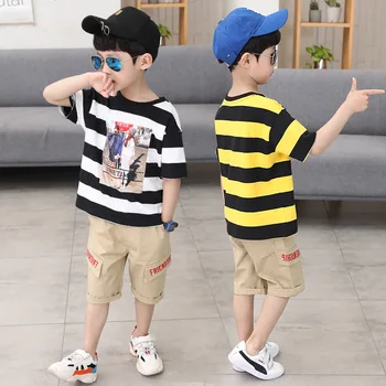 

Boys Clothes Sets Children 2019 Summer Boys Clothing Kids Toddler Boutique Outfits Striped T-shirt + Shorts 3 to 13 Years