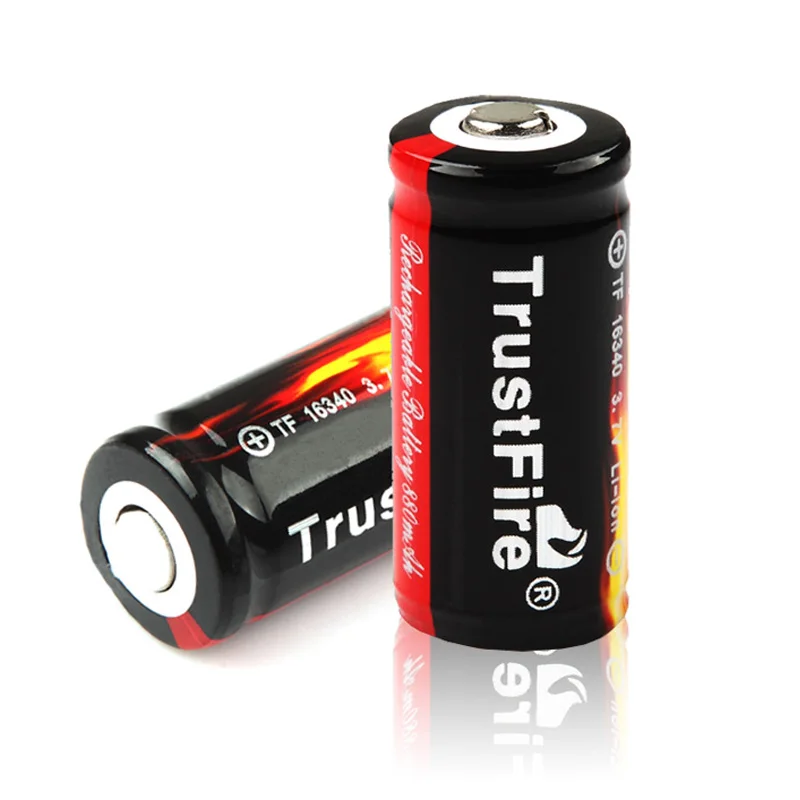 

Free Shipping 4pcs/Lot Trustfire Protected 16340 3.7V Rechargeable Lithium Battery 880mAh For LED Flashlight/Laser Pen