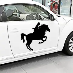 Крутой дизайн лошадь наклейки для автомобиля креативные двери автомобиля наклейки на ручку двойной цвет дизайн виниловые наклейки