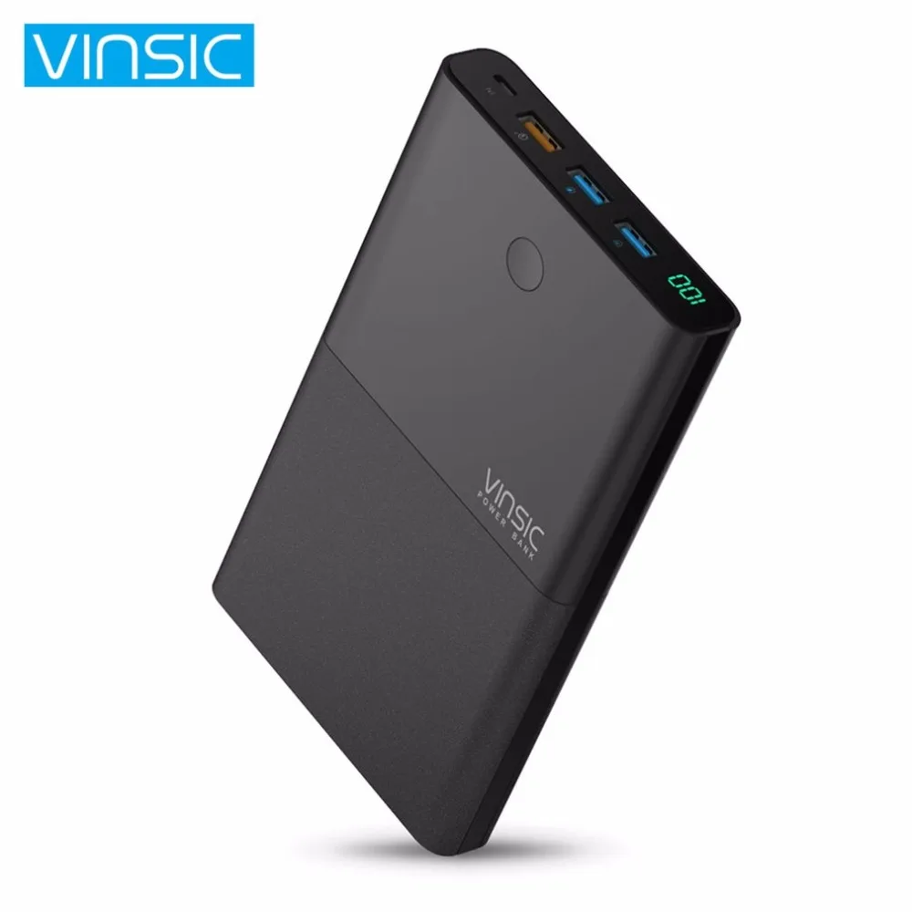 VINSIC Power Bank 28000MAH Large Capacity Mobile Phones External Battery Charger Power Supply Charger powerbank QC3.0 Output
