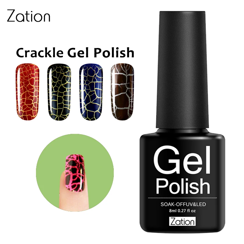 

Zation Crackle Nail Gel Polish Cracking Nail Varnish 12 Coloredl Gel Lacquer Professional Crack Shatter Gel