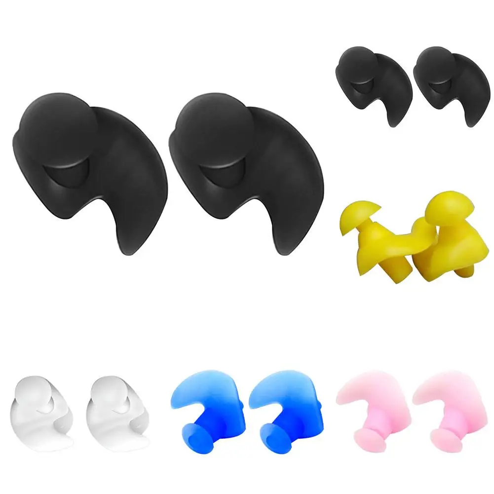 Swimming Earplugs Soft Environmental Silicone Diving Water Sports Ear Plugs Pair 
