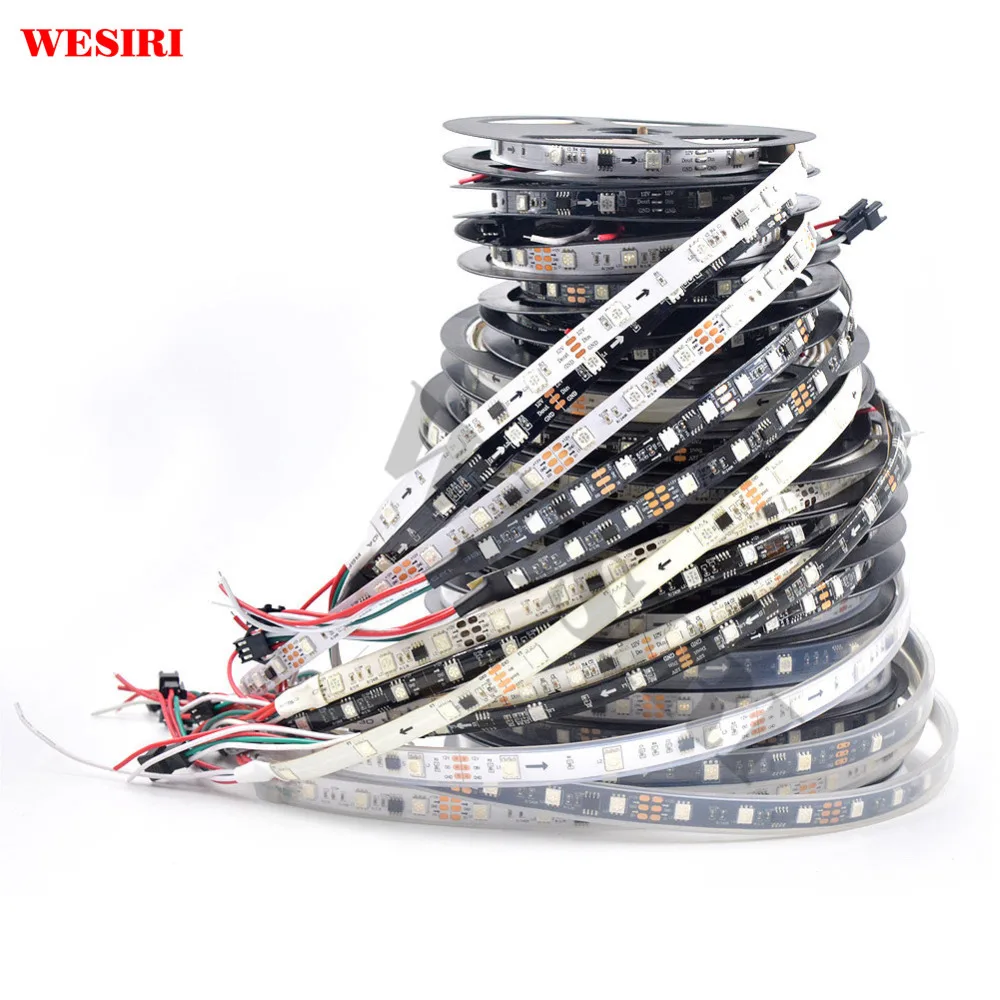 Светодиодная лента wisiri WS2811 5050 SMD Адресуемая RGB 30/48/60 светодиодов/м IP30/IP65/IP67 1 IC
