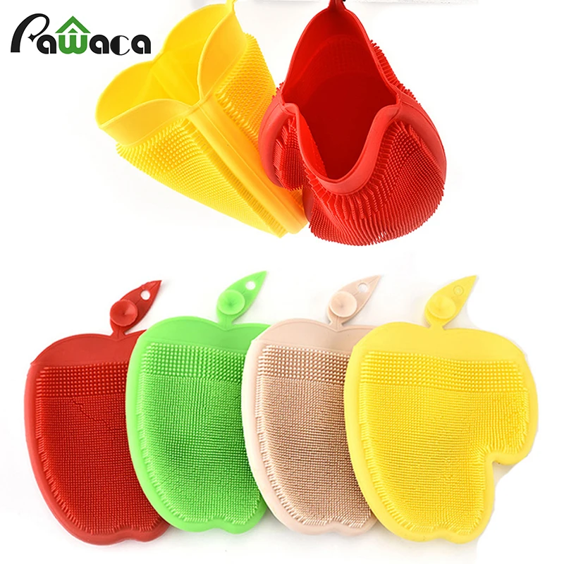 

Multifunction Silicone cleaning Gloves Brush anti skid bumps design Home kitchen Gloves easy to clean vegetables dish food