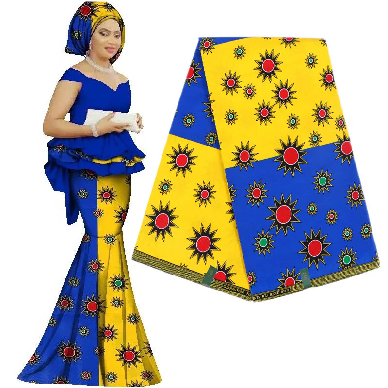 Модные африканские принты Анкара восковая ткань хлопок высокого качества настоящий голландский воск ткань материал для шитья для вечернего платья 6 ярдов