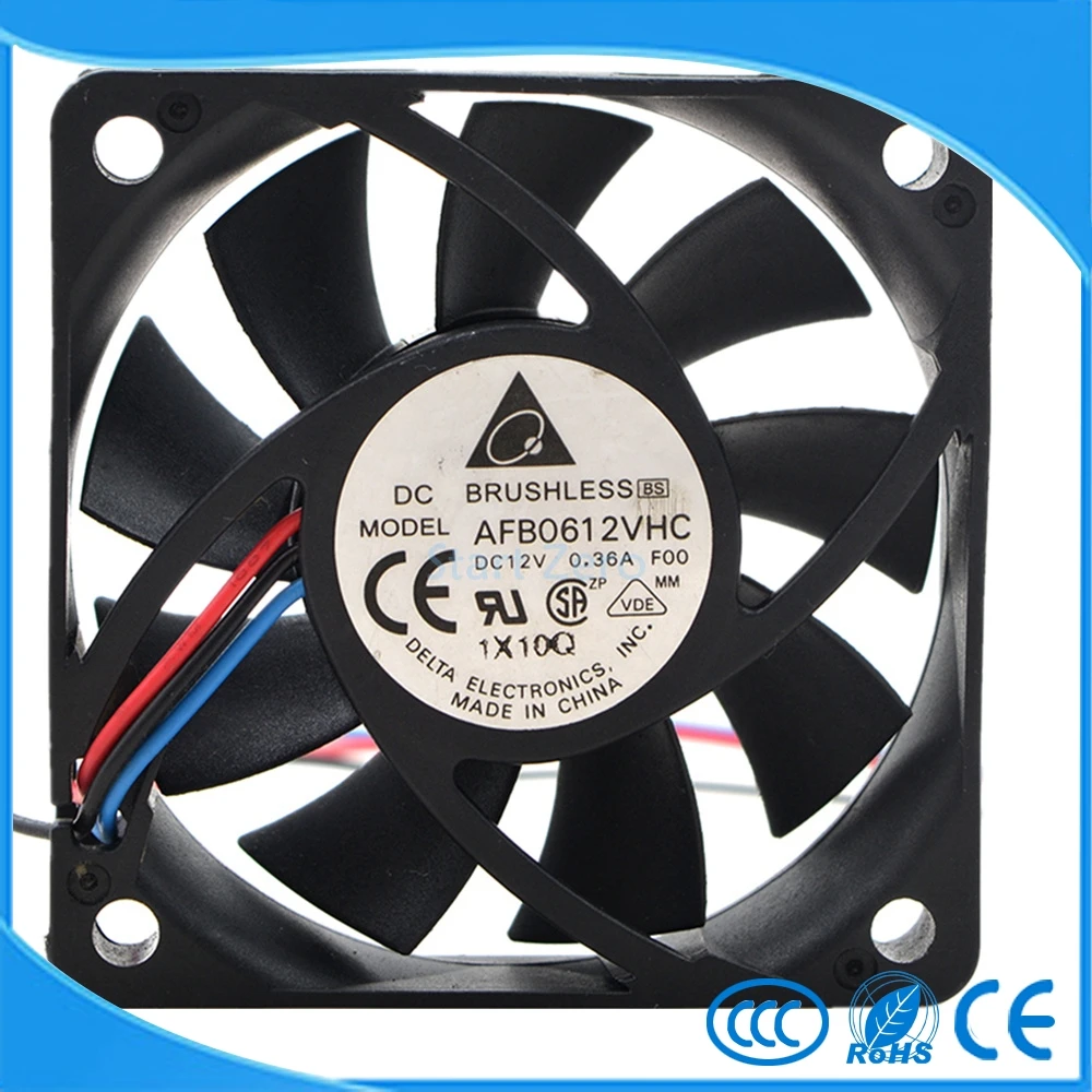 

Delta PWM thermostat AFB0612VHC 6015 12V 0.36A 6CM 3 lines Double ball bearing cooling fan 60*60*15mm