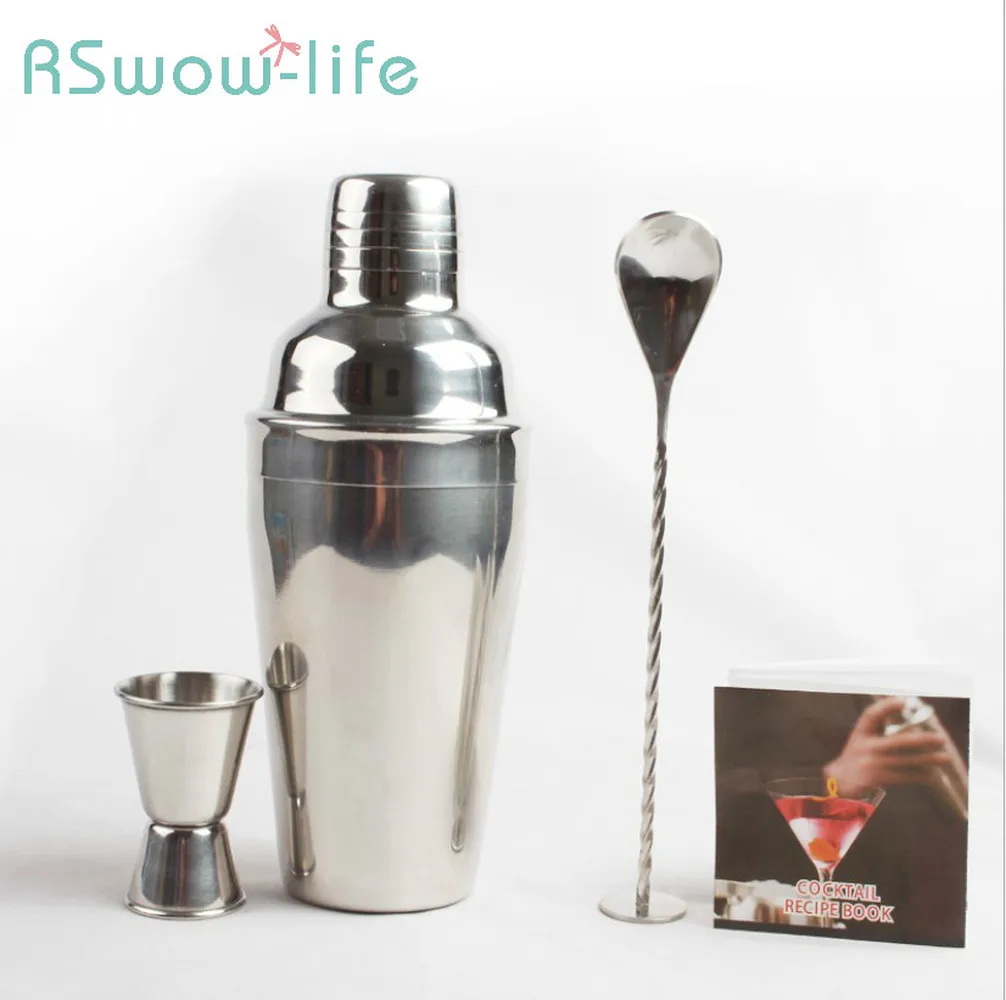 Stainless Steel Cocktail Set Bar Bartending Tool 3 Piece Shaker For | Дом и сад
