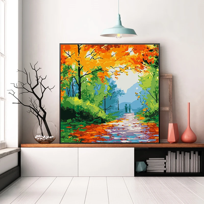 

paint by number art painting by numbers Hand-painted colorful landscape living room corridor decorative painting