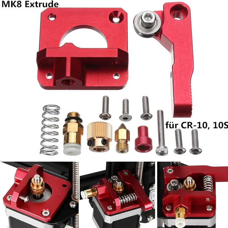 3D-принтеры обновлен Замена Алюминий MK8 экструдер привод корма для CR-10 CR-10S CR-10 S4 CR-10