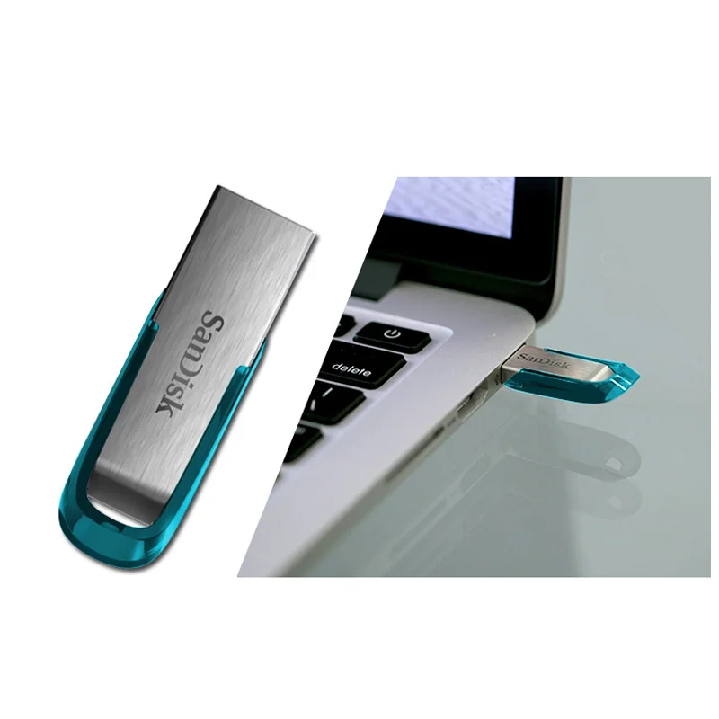 Sandisk флешка 32 гб USB Flash Drive флешки usb stick 32 гб USB3.0 натуральная Ultra Flair металлическая флеш-диск на ключ синий Memory Stick