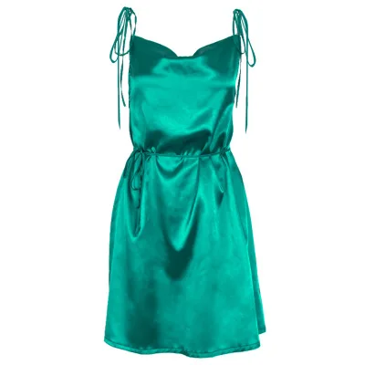 Сексуальное женское белье, атласная шелковая пижама, ночная сорочка, нижнее белье с v-образным вырезом, ночные рубашки зеленого и оранжевого цветов - Цвет: Зеленый