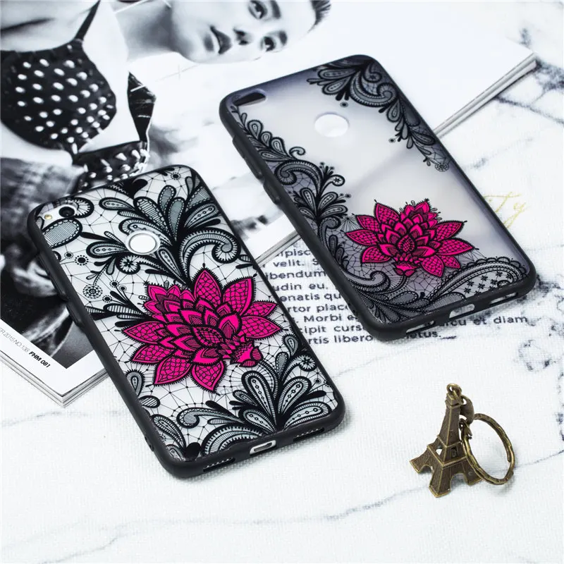 

Lace Flower Phone Cases For Huawei Honor 8 lite Case Huawei P8 Lite 2017 Full Protection Vintage Back Cover For Honor 8 lite