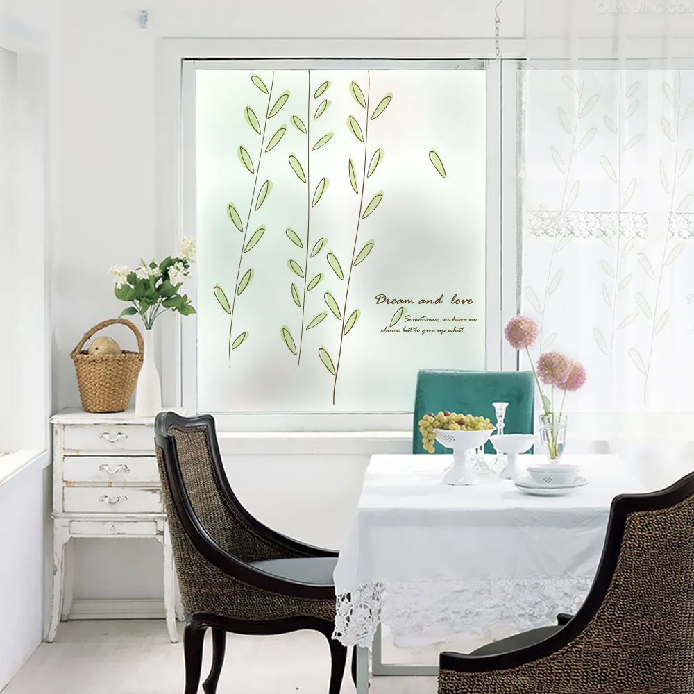 

Stained Static Cling Window Film Frosted Opaque Privacy Glass Sticker Home Decor Digital print BLT1168 Breeze