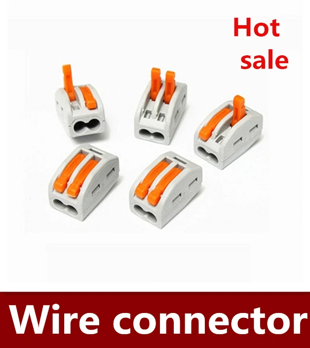 

Free shipping 50PCS/LOT 2 Port PCT-212 Universal compact wire wiring connector conductor terminal block with lever