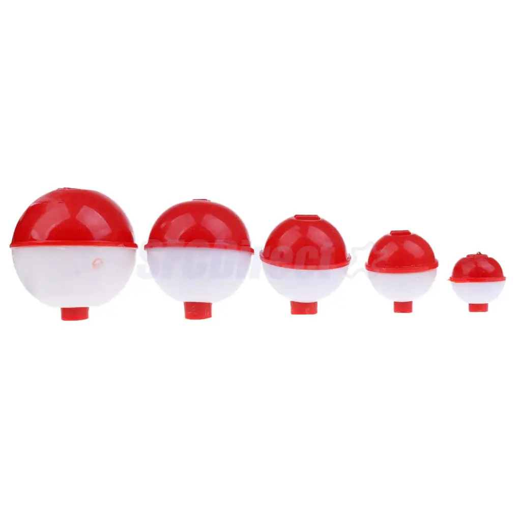 Hard ABS Snap on Round Fishing Floats Push Button Float Bobbers Red & White 20g 25g 30g 38g 46g