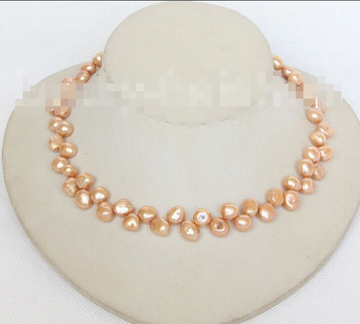 

Baroque 17" 9mm dark champagne pearls necklace gold plated clasp j10518^^^@^Noble style Natural Fine jewe FREE SHIPPING