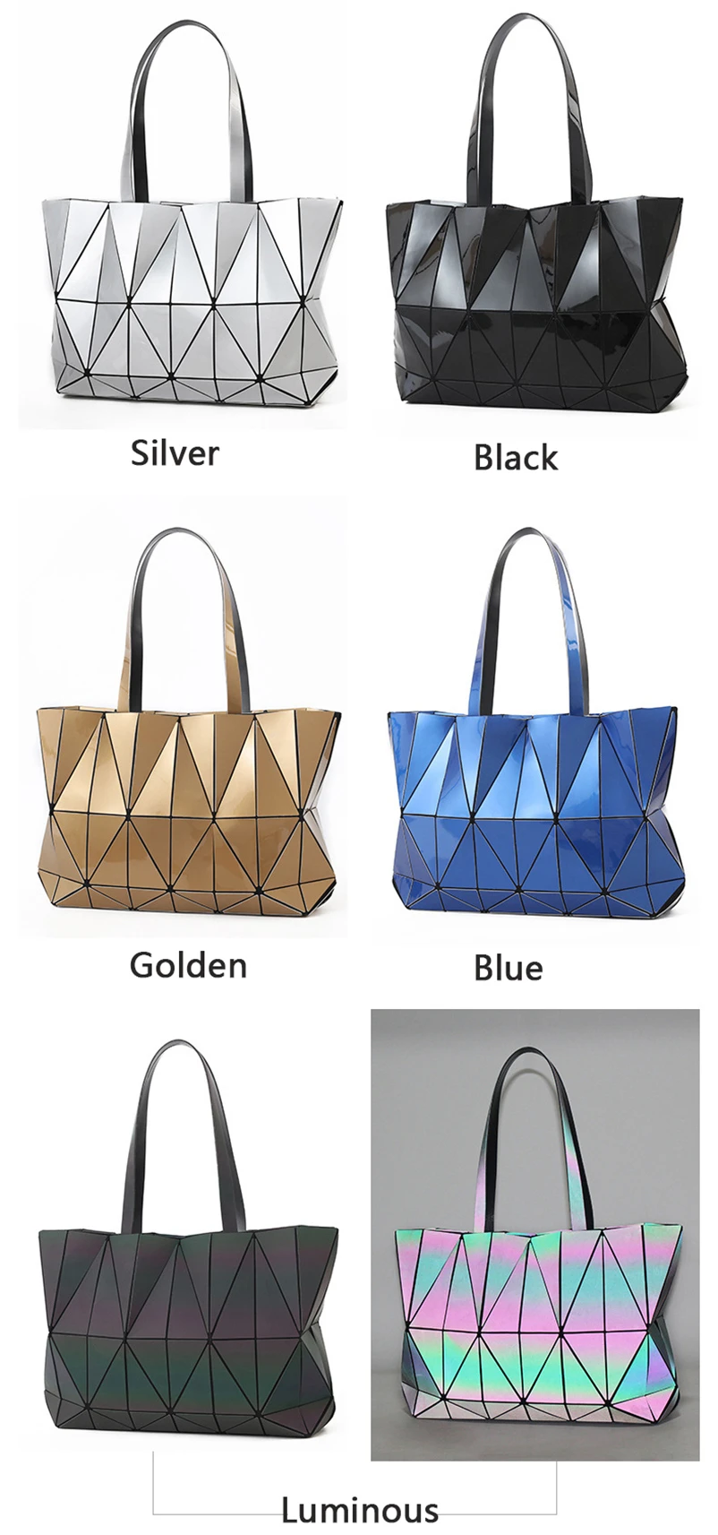 Nevenka Women Luminous Handbag Leather Shoulder Bag Women Geometric Handbags 2018 Large Tote Bag for Women Leather Crossbody Bag21