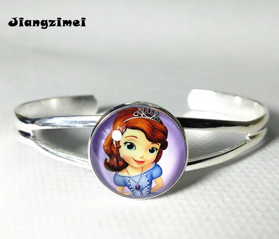 

1pc( 8 models) glass cartoon girl's Time gems bangle for Kids Girls Charm bracelets Jewelry bset gift
