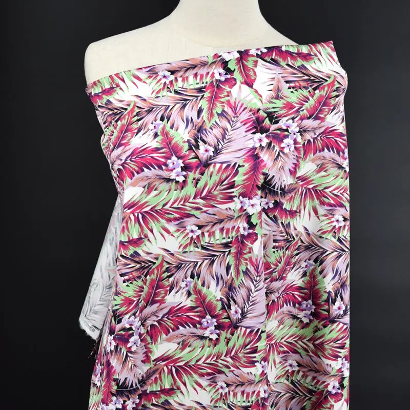 Printed stretch cotton autumn leaves printed fashion cloth dress DIY