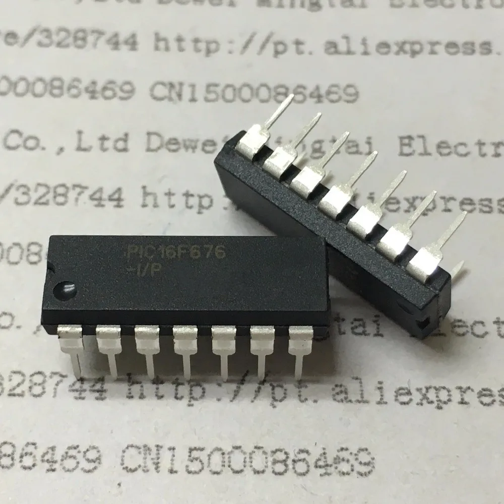 10PCS/LOT PIC16F676 I/P PIC16F676 16F676 DIP14-in Integrated Circuits ...