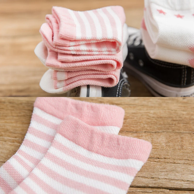 США 5 пар новорожденных детей для маленьких мальчиков и девочек хлопок младенческой малыш мягкие носки с вентиляцией в полоску