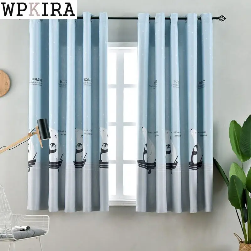 

Short Curtain Fabric Half Shading Boy Girl Bedroom Living Room Children Room Bay Window Curtain Drape PC017&30
