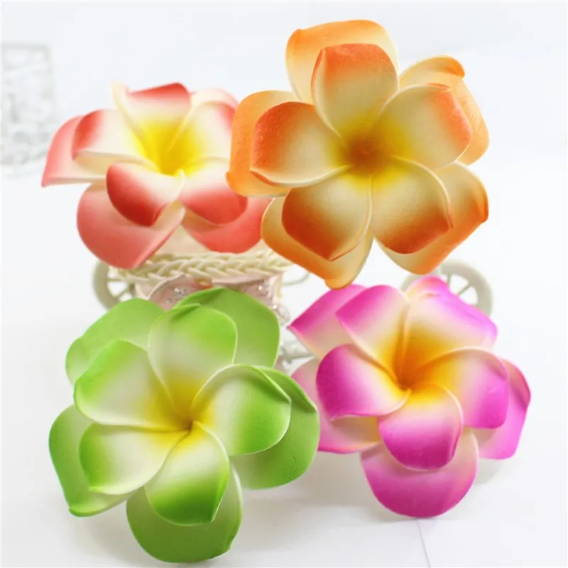 Популярный бренд вы выберите 20 Большой двойной слой пены Гавайский цветок Плюмерия Frangipani цветок свадебные зажимы для волос 8 см