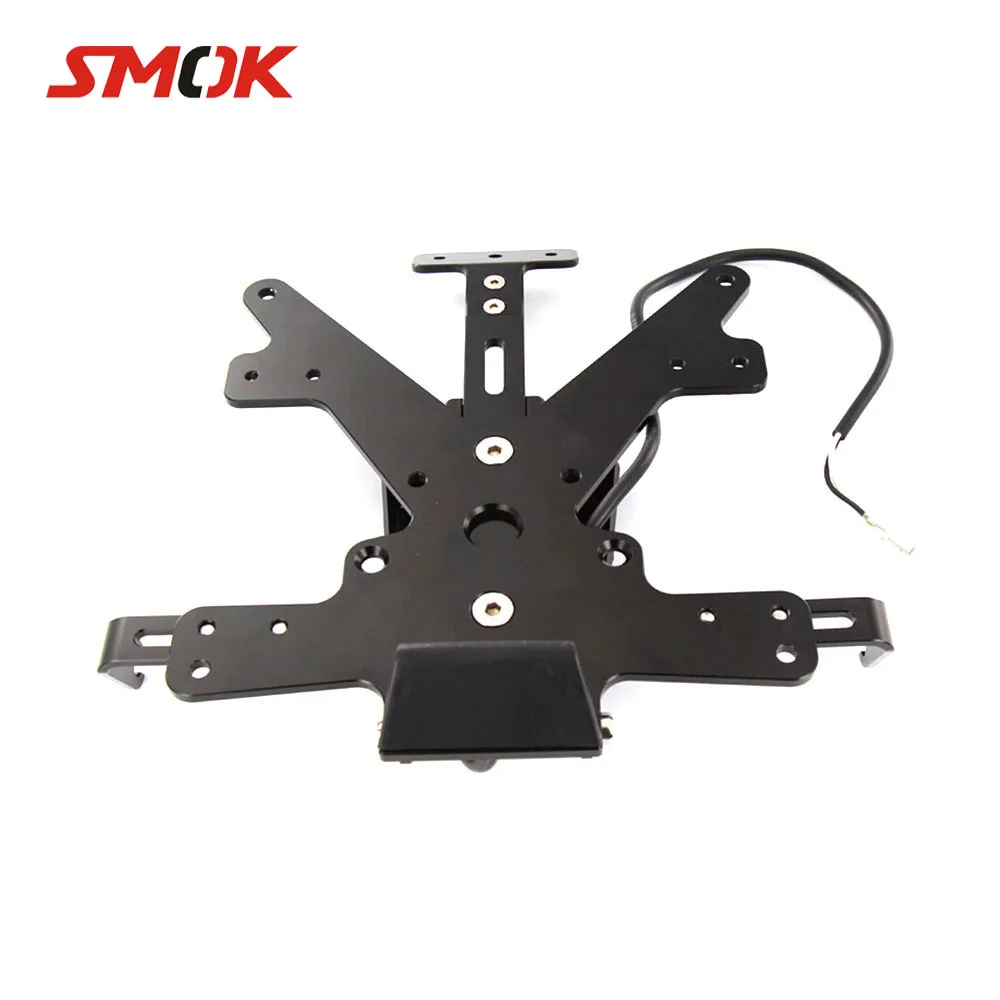 

SMOK Motorcycle Accessories Licence Number Registration Plate Holder Bracket With LED Light For Kawasaki Z1000 Z 1000 2010-2016